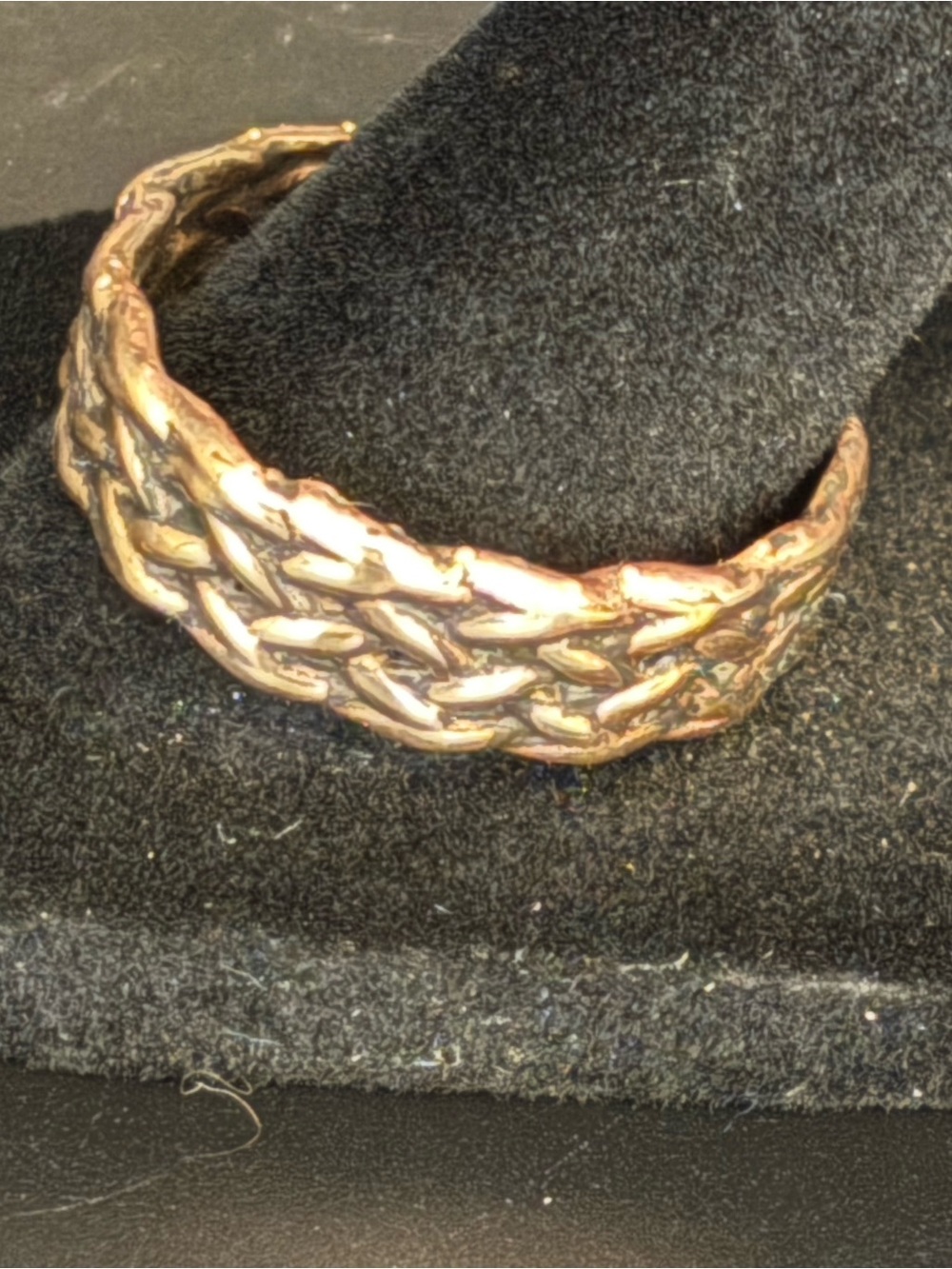 Handcrafted Braided Golden Brass Ring, NEW, size 12, Men’s Ring Band